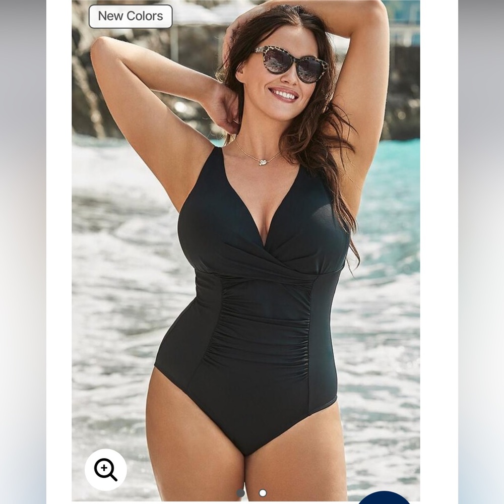 NWT TWIST RUCHED ONE PIECE SWIMSUIT Sz 14